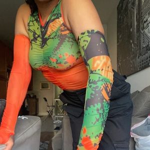 Capricorn studios ZOE LONG SLEEVE MESH TOP